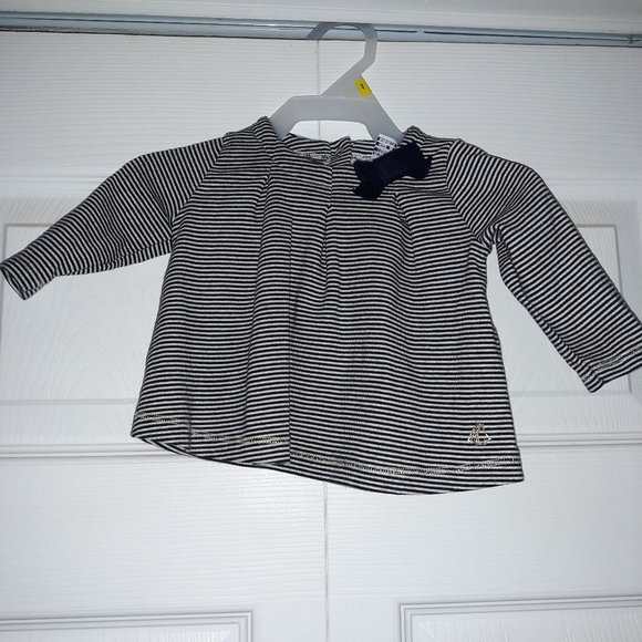 Petit Bateau Other - Petit Bateau 3M Infant Girls Navy & White Top